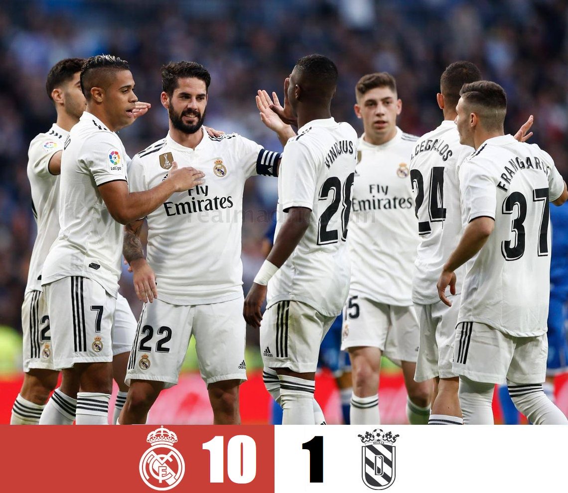 👑 #RealMadrid 'El Mejor Equipo del Mundo', APLASTA 6-1 al #Melilla (10-1 global); en el Estadio Santiago Bernabéu 🏟
⚽️ Con goles de #JaviSánchez, #ViniciusJr y ⚽⚽ 'Dobletes' de #IscoAlarcón y #MarcoAsencio; sellan su pase a Octavos de Final 🥅
🏆 #CopaDelRey #HalaMadrid 🇪🇸
