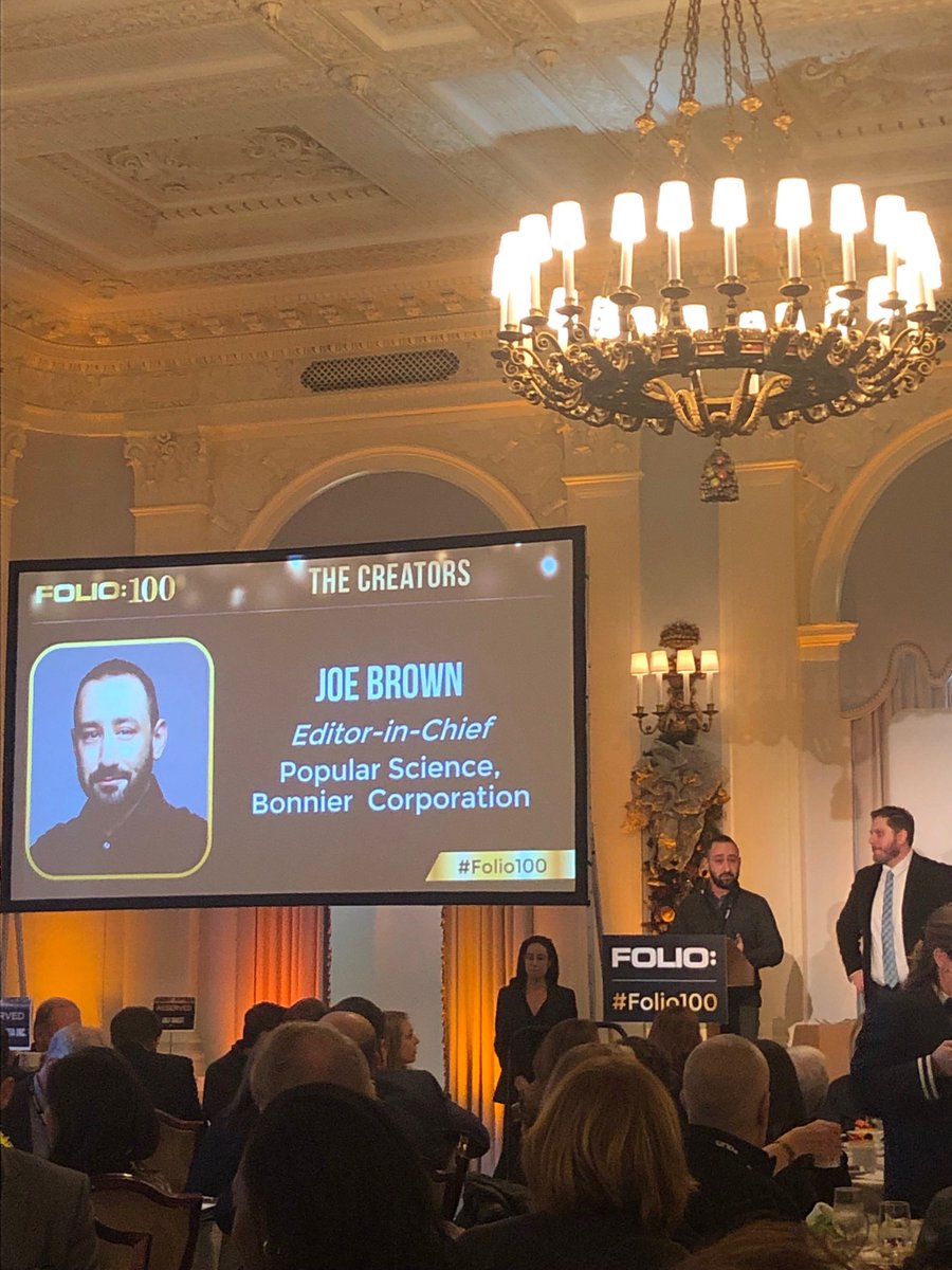 We had a great time celebrating @joemfbrown, @PopSci, and our industry at the #Folio100! Congrats again to all the honorees!