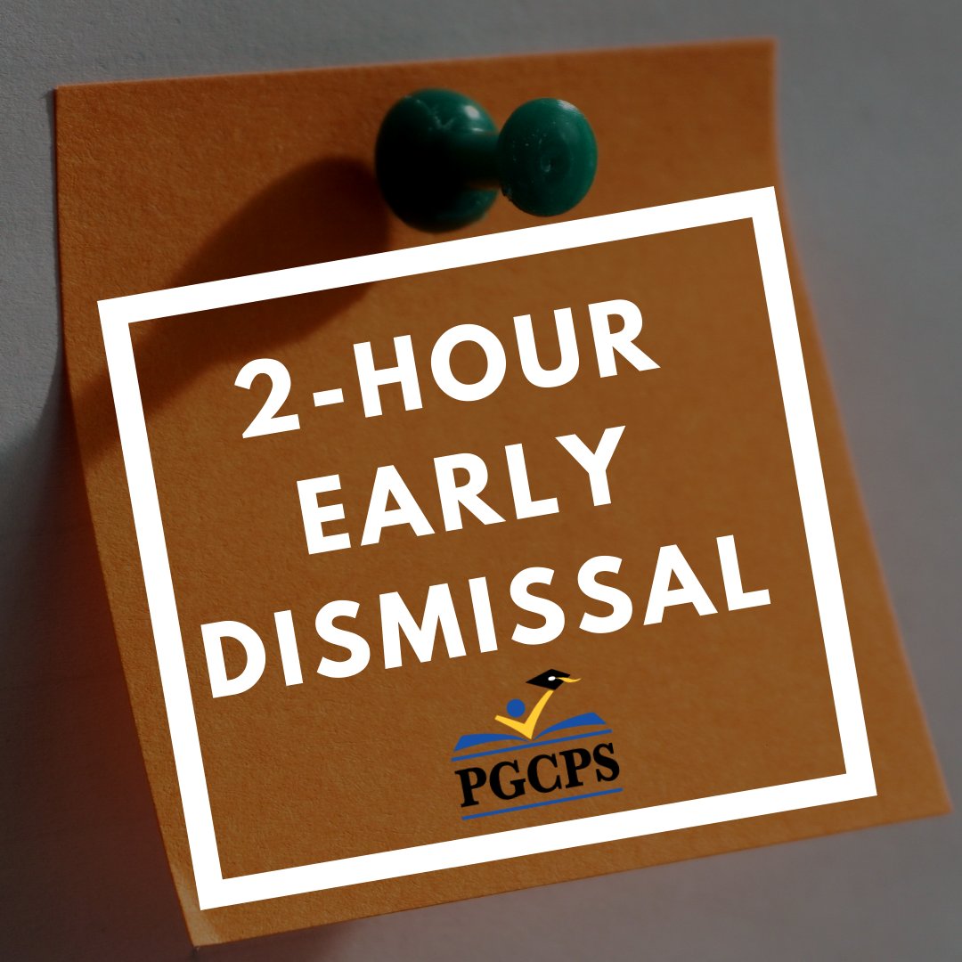pgcps's tweet image. Reminder: Two-hour early dismissal for students Friday, December 7. View our calendar: go.activecalendar.com/pgcps/?&amp;amp;ql=y&amp;amp;s…