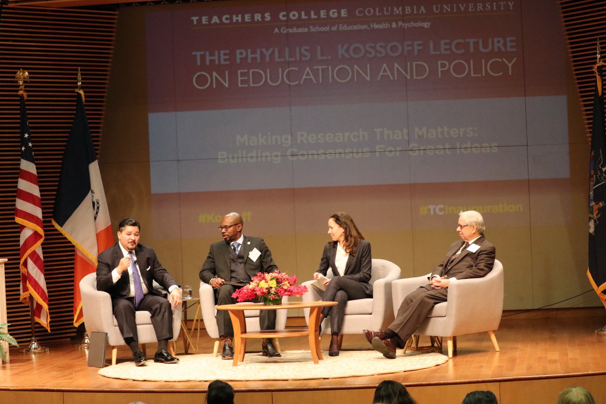 TeachersCollege's tweet photo. “We’ve reached a point where test scores become the sum total student and subtotal of a school. I vehemently push back against that.” —Chancellor Carranza #KossoffLecture #TCInauguration https://t.co/wltxJFc2Jd