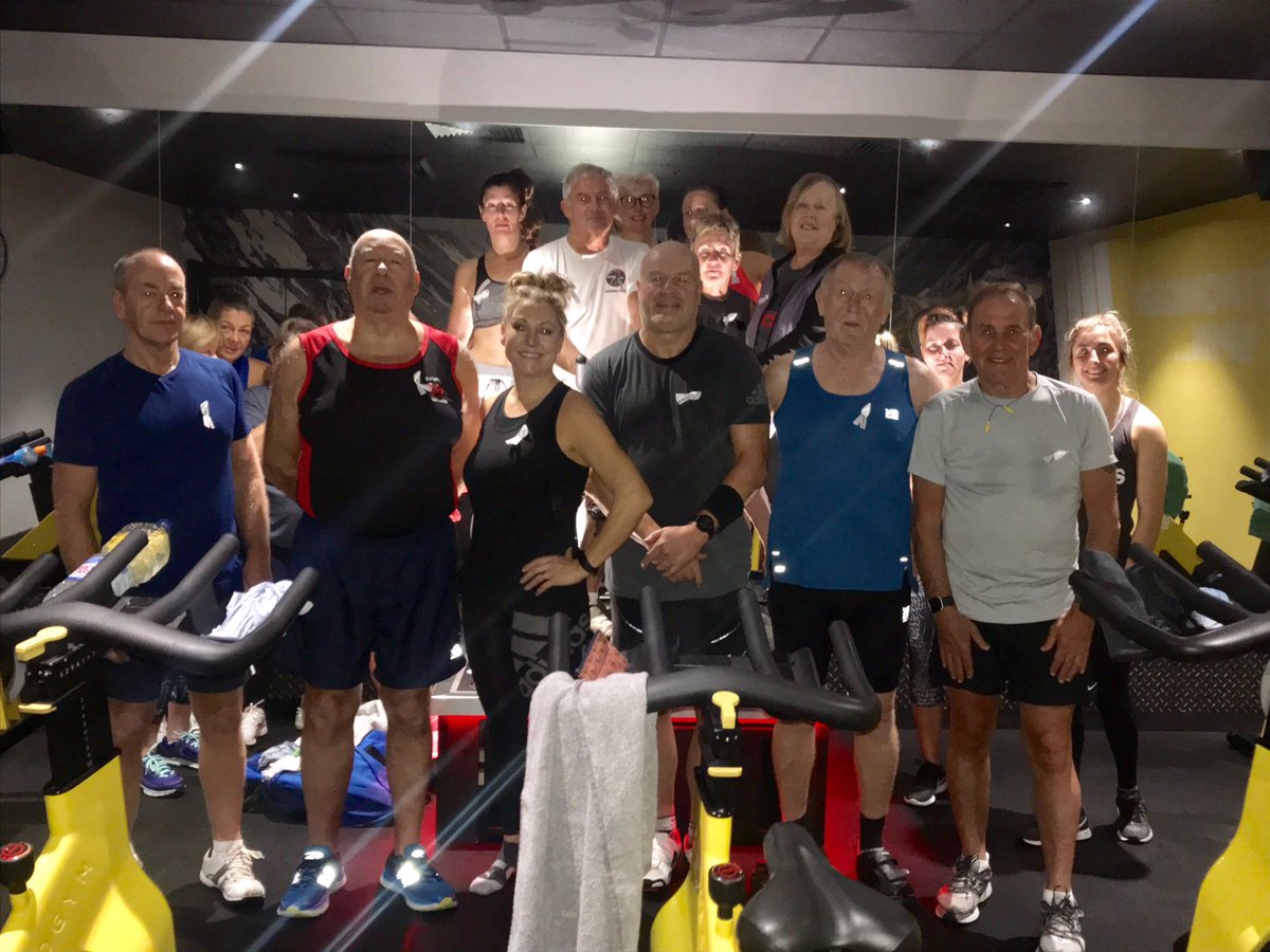 ThresholdDAS's tweet photo. Our CEO Victoria Pedicini taking part in Spinathon at DW sports Llanelli, all wearing white ribbons raising awareness of DV #enddomesticviolence https://t.co/SZq6EYnaqb