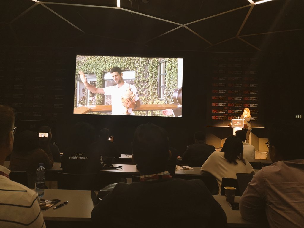 JuliaWallClarke's tweet photo. Productive & insightful couple of days at the International Sports Conference. Fab to hear how @FIFAcom @RyderCupEurope and @Wimbledon deliver their very different and enviable digital strategies. ⚽⛳🎾💭 #ISCGeneva https://t.co/hXkDxN0fAx