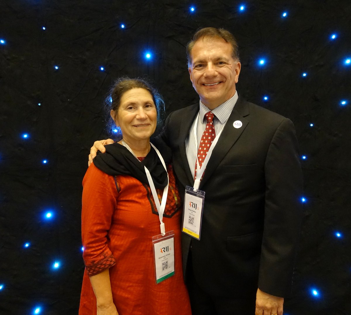 DougHaddix's tweet photo. So much fun meeting & talking with former @IRE_NICAR executive director Rosemary Armao during #ARIJ18 at the Dead Sea, Jordan! https://t.co/LdM9oV8Ppr