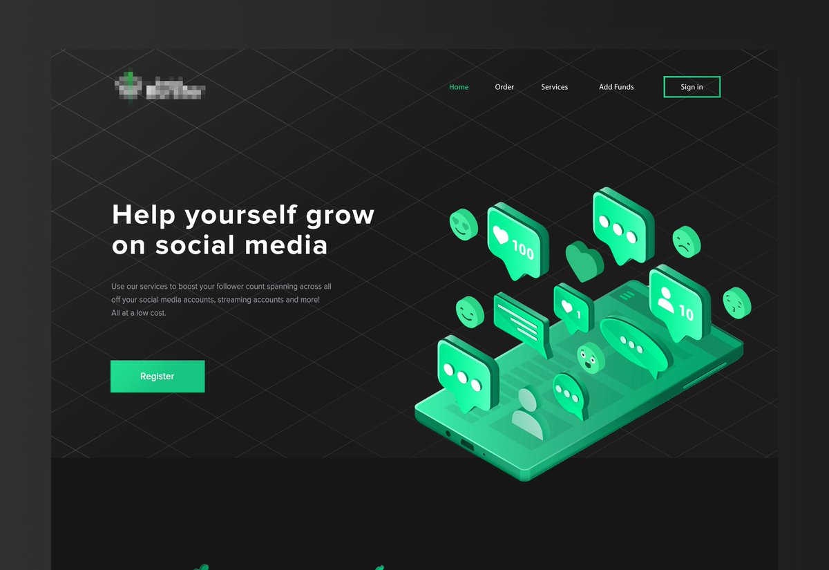 Landing Page for // Social Growth Service

🔺TIP: freepik.com is a Great place to find Royalty Free Isometric Vectors to use               in your UI designs

📨DM to order a UI
