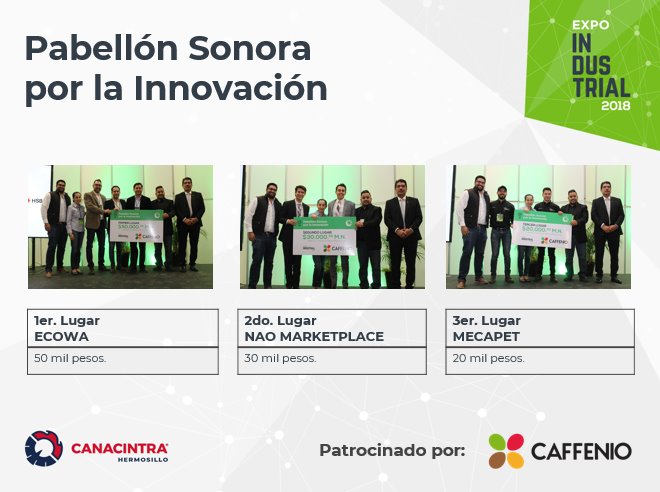 Ehui's tweet photo. La directiva de @CanacintraHmo presentó los resultados en la #ExpoIndustrial2018, y entregó reconocimientos a los proyectos más destacados que participaron en el Pabellón Sonora por la Innovación.
#Ecowa #NaoMarketplace #Mecapet https://t.co/yR6vnXjfhu
