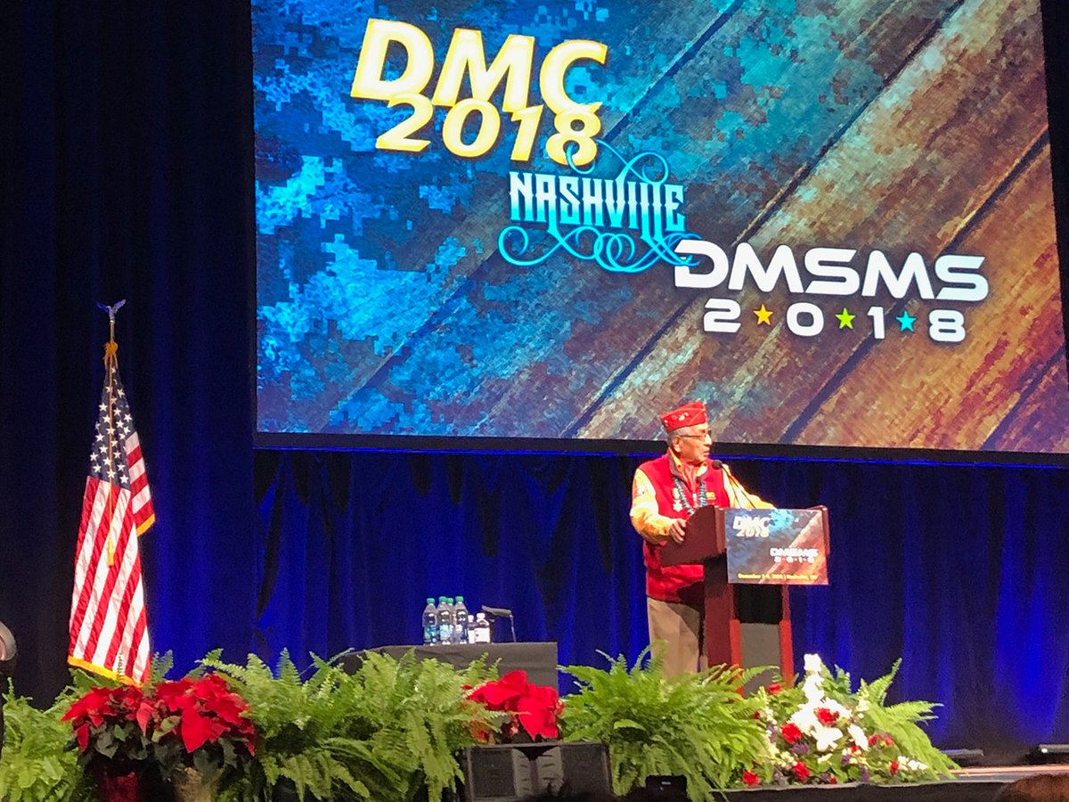 GDCAinc's tweet photo. #DMSMS2018 Top moments: Inspirational and interesting to hear from Mr. Peter McDonald Jr. a #Navajo WWII code talker. These folks really earned their title as the Greatest Generation. #hero #codetalker #military #highlights #topmoments #DMSMS #conference #innovation #thinktank https://t.co/3lX2aXRZEI