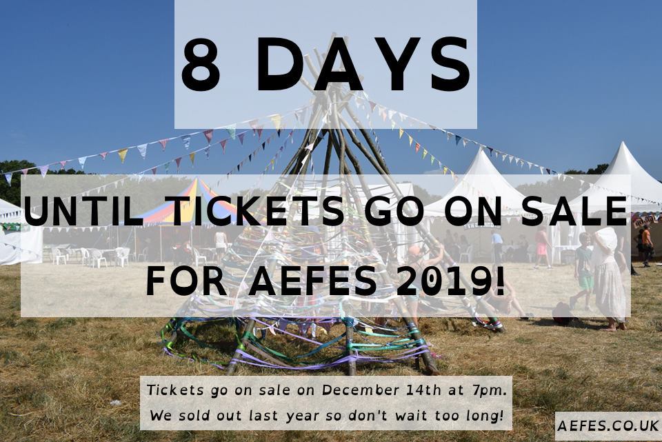 AEFES_Festival's tweet photo. #AEFES 2019 tickets will go on sale on the 14th December at 7pm! £55 adult / £50 student / £40 child. Come and join us from the 22nd-29th July 2019 for a week of freedom and fun! #festival #homeeducation #homeschooling #summerfestival https://t.co/Q8wtly3PgR