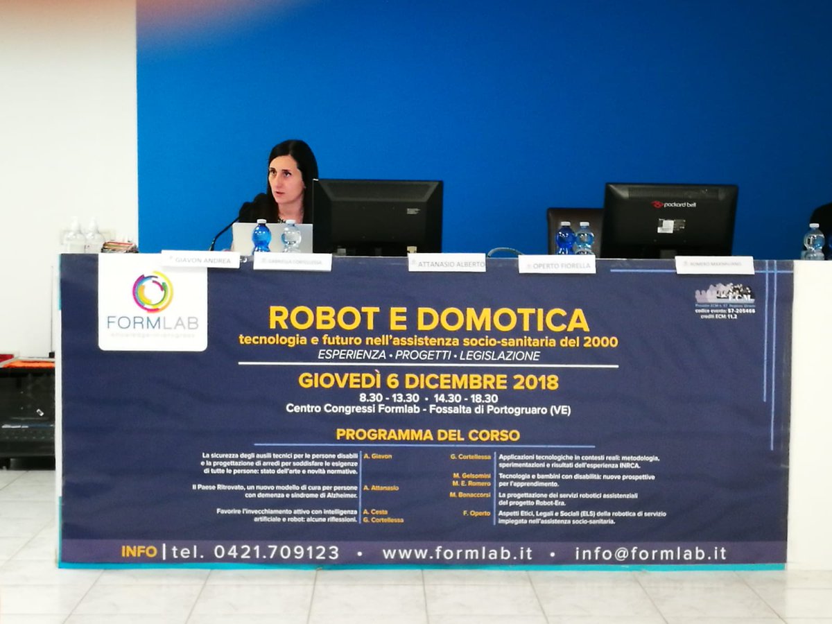 CNRPst's tweet photo. @g_cortellessa relatrice del corso ECM "Robot e Domotica" organizzato da #FormLab a Portogruaro.Ha parlato di come favorire invecchiamento attivo con #AI #Robotica e anche nostra esperienza utilizzo e valutazione applicazioni reali @StampaCnr @cnr_istc @AI_AgeingSoc @AI_x_IA https://t.co/wFKxKknB1s