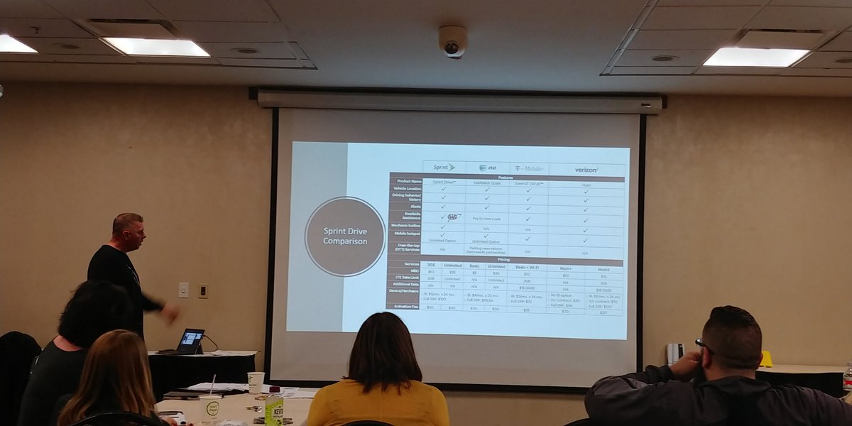 Scott educating Universal Wireless teams on the Sprint Drive product.