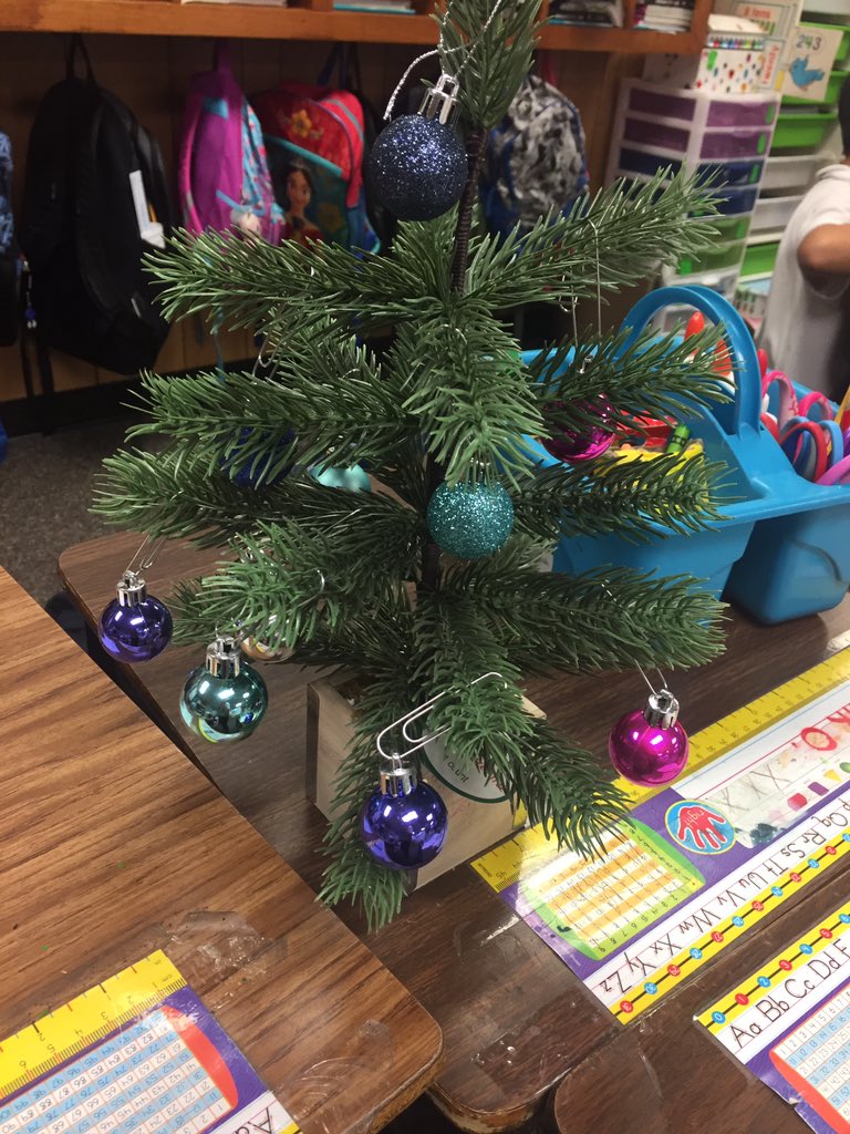 msflores76's tweet photo. Keeping table groups in line during the holidays by awarding ornaments for good behavior! Thanks to @Target for dollar spot mini trees! #gettingcreative #GoPublic 
#secondgrade 
#iTeach 
#NISDInspired 
#VHEInspired 
#ThisIsNorthside 
#ThisIsValleyHi #studentincentives https://t.co/ikzSo0zrvA