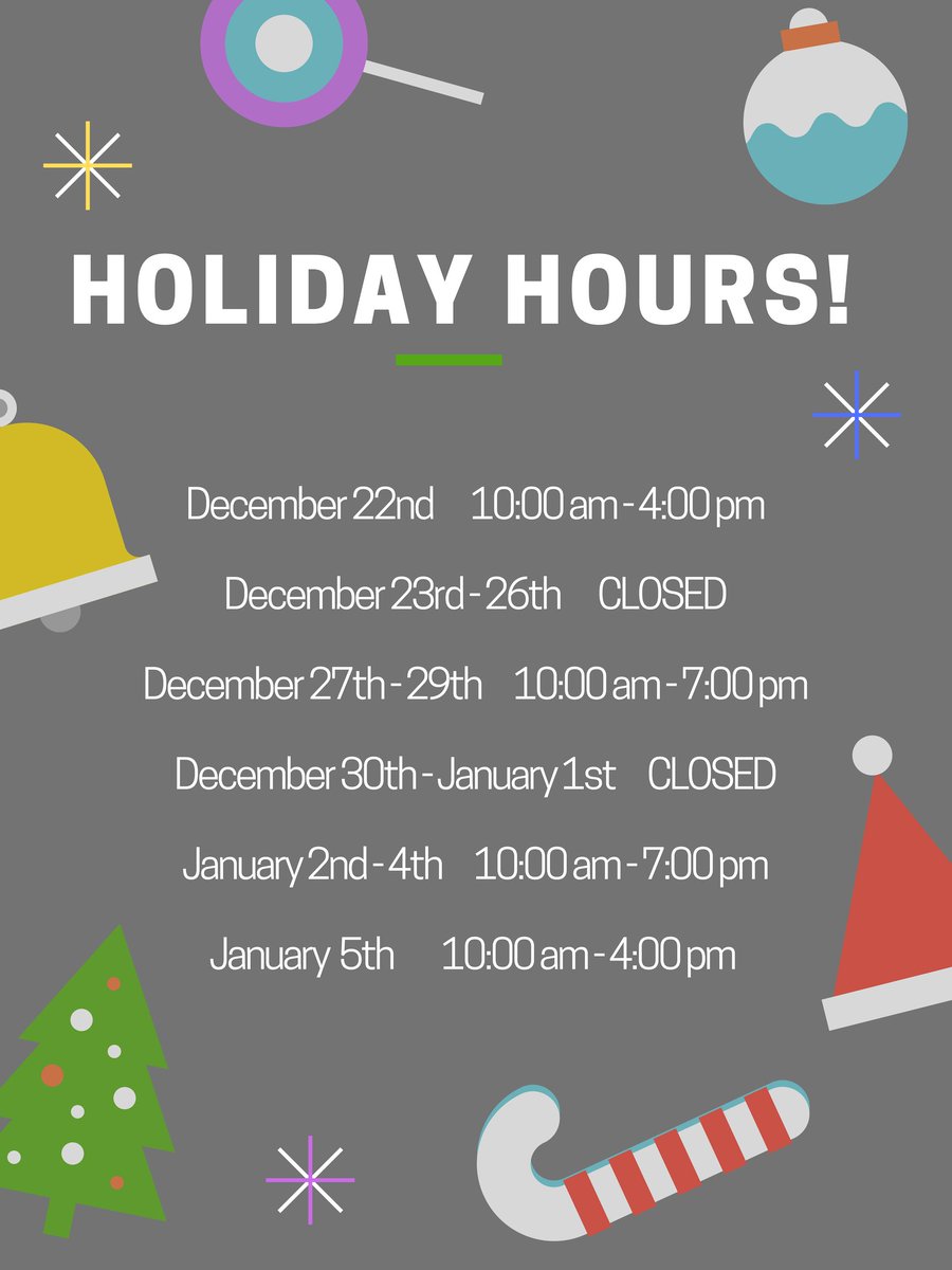 Please note our holiday hours! 🎁☃️🎄
.
.
.
#lifewithmint #december2018 #myottawa #kevinmurphyhairsalon #greencirclesalons #wellywest #certifiedsustainablesalon