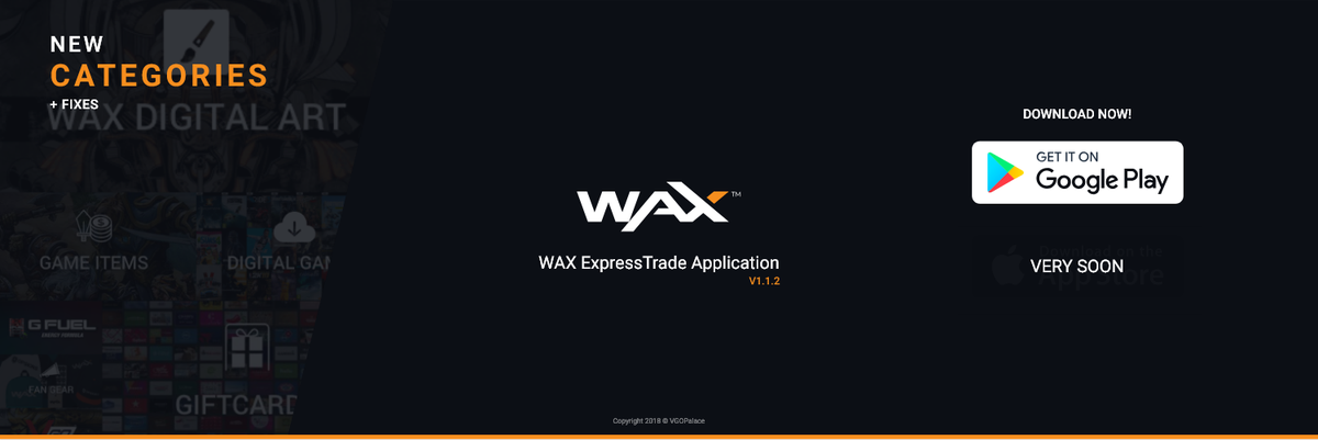 VGOPalace's tweet photo. 👑 We finaly resolved the login issues and added new Categories for ExpressTrade!

🔗 Android: https://t.co/gboa9iCeLX
🔗 iOS: Coming very soon!

@wax_io @opskinsgo @VGO_gg #WAXTradeApp https://t.co/zg7vRa9TfY