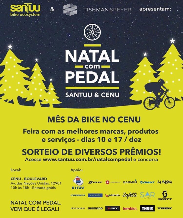 Muito feliz com essa parceria! #CENU #NatalcomPedal #pedal #bike #santuu #garmim #sense #shimano #euamosp #tembici