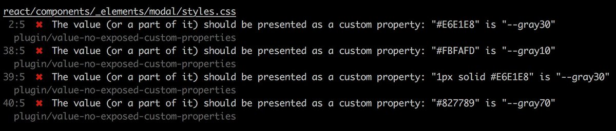 denis_raslov's tweet photo. I just published a new plugin for @stylelint, which disallow usage of exposed values of custom properties.
https://t.co/BtvoWKP5zh https://t.co/RgKagazE4t