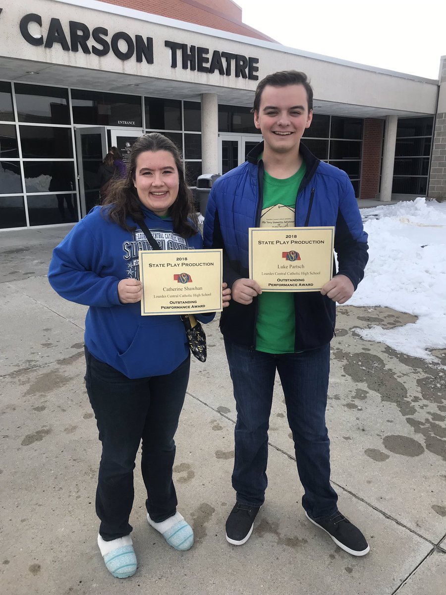 lourdesknights's tweet photo. Congratulations to Luke Partsch and Cathy Shawhan for receiving Outstanding Performance awards and to our Tech Crew for winning “Best Tech Crew”! 
LCC’s “The Very UnMerry Adventures of Robin Hood” placed 4th overall.  Way to go Knights! #cdolincschools #StateOneAct https://t.co/yZqLra6xcA