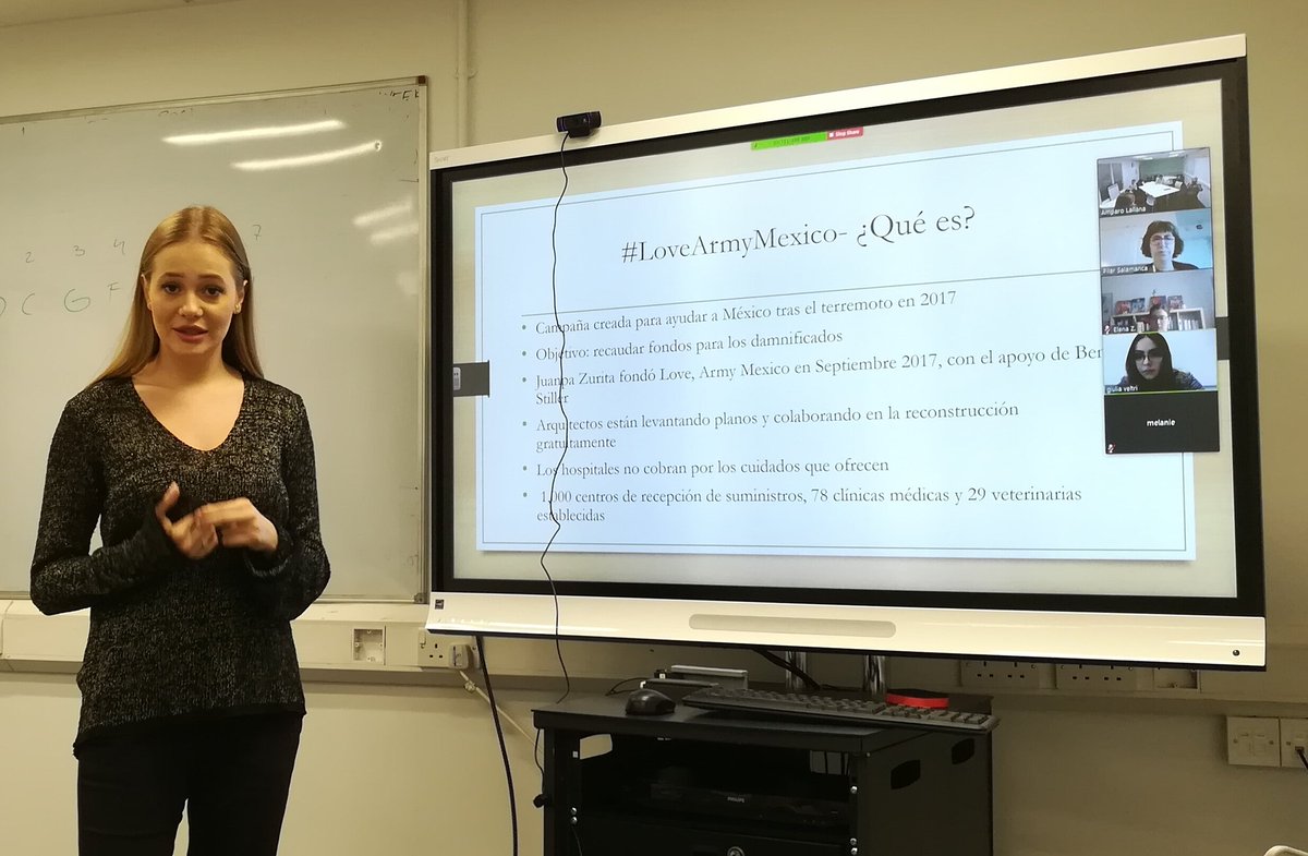 i_lernin's tweet image. #CulturaTándem goes intercontinental. Our   #InterculturalExchange virtual tandems of students presented their joint research simultaneously to peers in  London &amp;amp; Munich. Pilar Salamanca, listened from New York. #BreakingBarriers @regentsuni @SDI_Muenchen @RegentsRILC