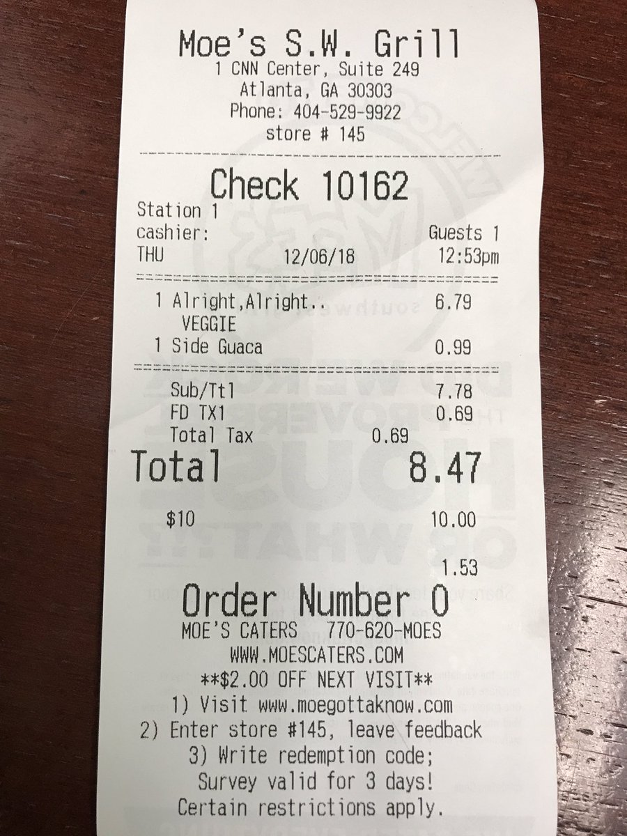 divastephie's tweet photo. @Moes_HQ What if there is no scanner at the restaurant and no barcode on the receipt to scan? https://t.co/RXtB7wPVnK