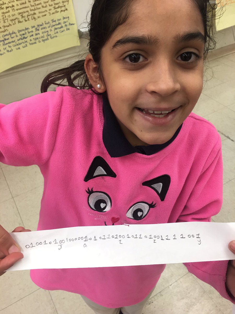 TownCountryES's tweet image. Town &amp;amp; Country codes! Mrs. Rodriguez’s 4th grade students communicated like a computer by writing their names in binary code! Happy #CSEduweek! @TampaBaySTEM @codeorg @WeAreHAEST @HCPSArea2 @DrSuarez @CSEdWeek