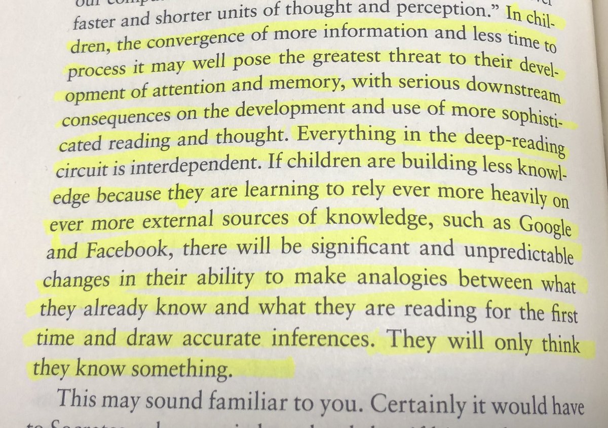 KellyGToGo's tweet photo. This passage from Maryanne Wolf’s Reader, Come Home is a call for kids to be book readers from an early age. They need to read longer works—-works that require sustained attention over time. “Everything in the deep-reading circuit is interdependent.” https://t.co/AwoOUwBPft