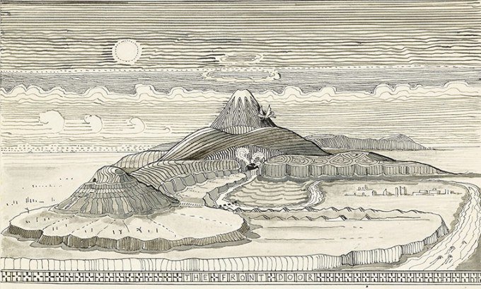 ElliottBlackwe3's tweet photo. #TolkienThursday Here are two of J.R.R. Tolkien's original sketches for The Hobbit. https://t.co/tWqPn90Eme