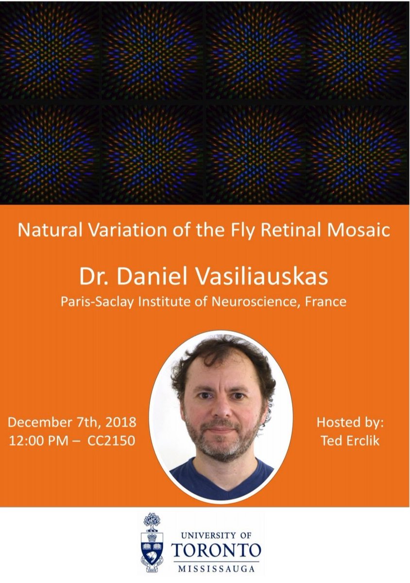 Super excited to host Dr. Vasiliauskas tomorrow for an intriguing talk about natural variation in the fruit fly compound eye! It's a gorgeous system to work with, see the pics below! <a href="/UTMBiology/">UTM Biology</a>