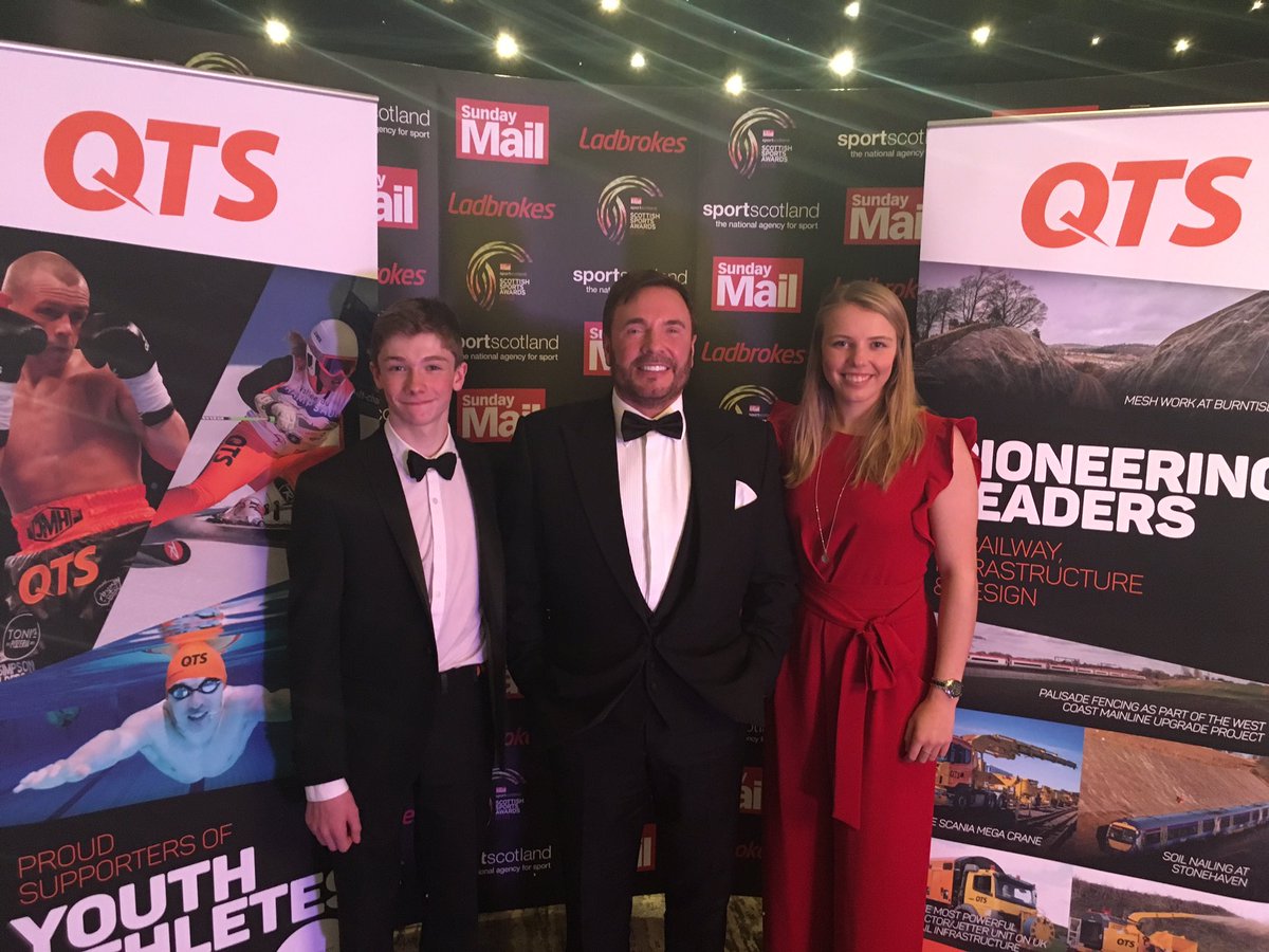 officialQTS's tweet photo. As proud supporters of young people in sport, we’ve brought along two of our youth athletes this evening, skier @NicoleRitchiee1 &amp; cyclist @mcgarvieharry pictured with our MD @AlanQTS #scottishsportawards @MediaScotEvents https://t.co/mkF73awYDh