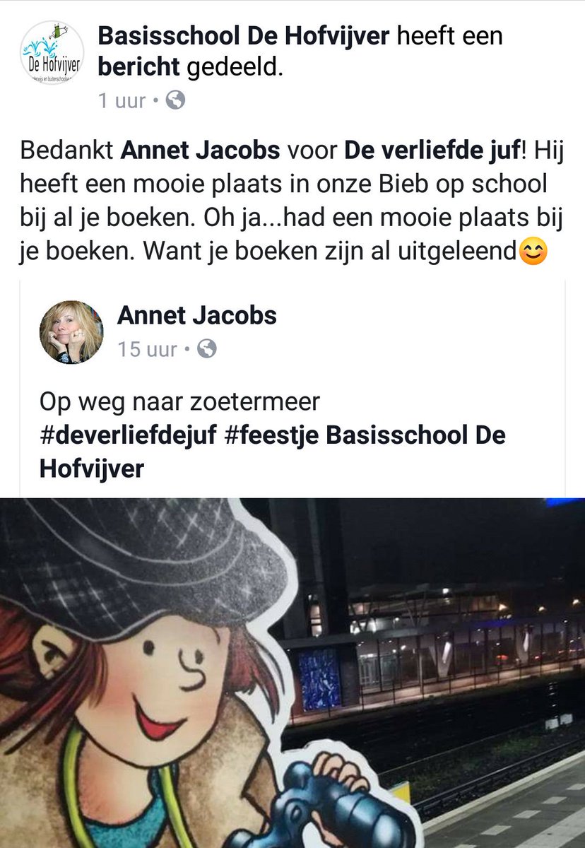 nnetjacobs's tweet photo. Vandaag verhuisde #deverliefdejuf naar een heerlijke school in Zoetermeer. Want daar horen juffen. https://t.co/i4R24uJp68