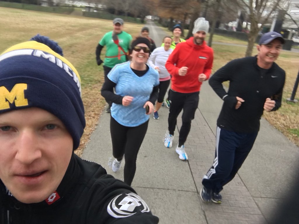 Exhausted picture of us running through Nashville, TN 