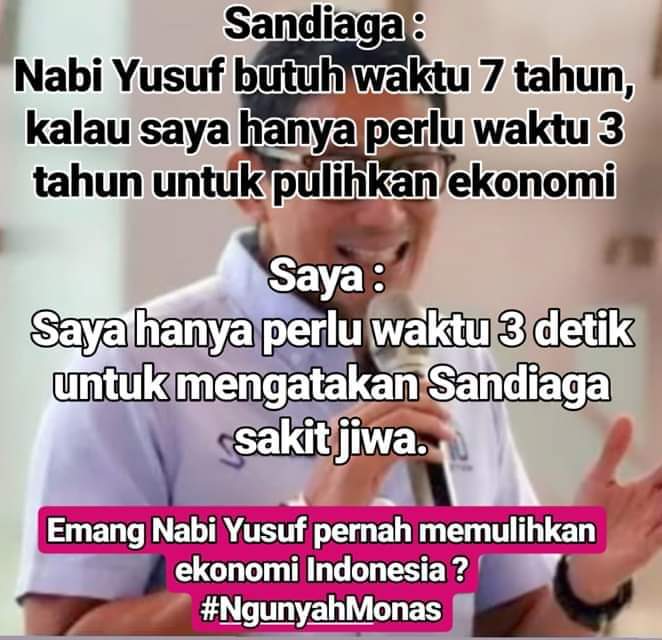 ProRelawan's tweet image. Hoi @sandiuno 
Kok ngebandingin dgn nabi..
Sadis ne Cawapres takabur banget..
Gue mending bareng pak @jokowi ajadech ketimbang bicara ngelantur gitu..
@jokowi 
#Terbaik2018