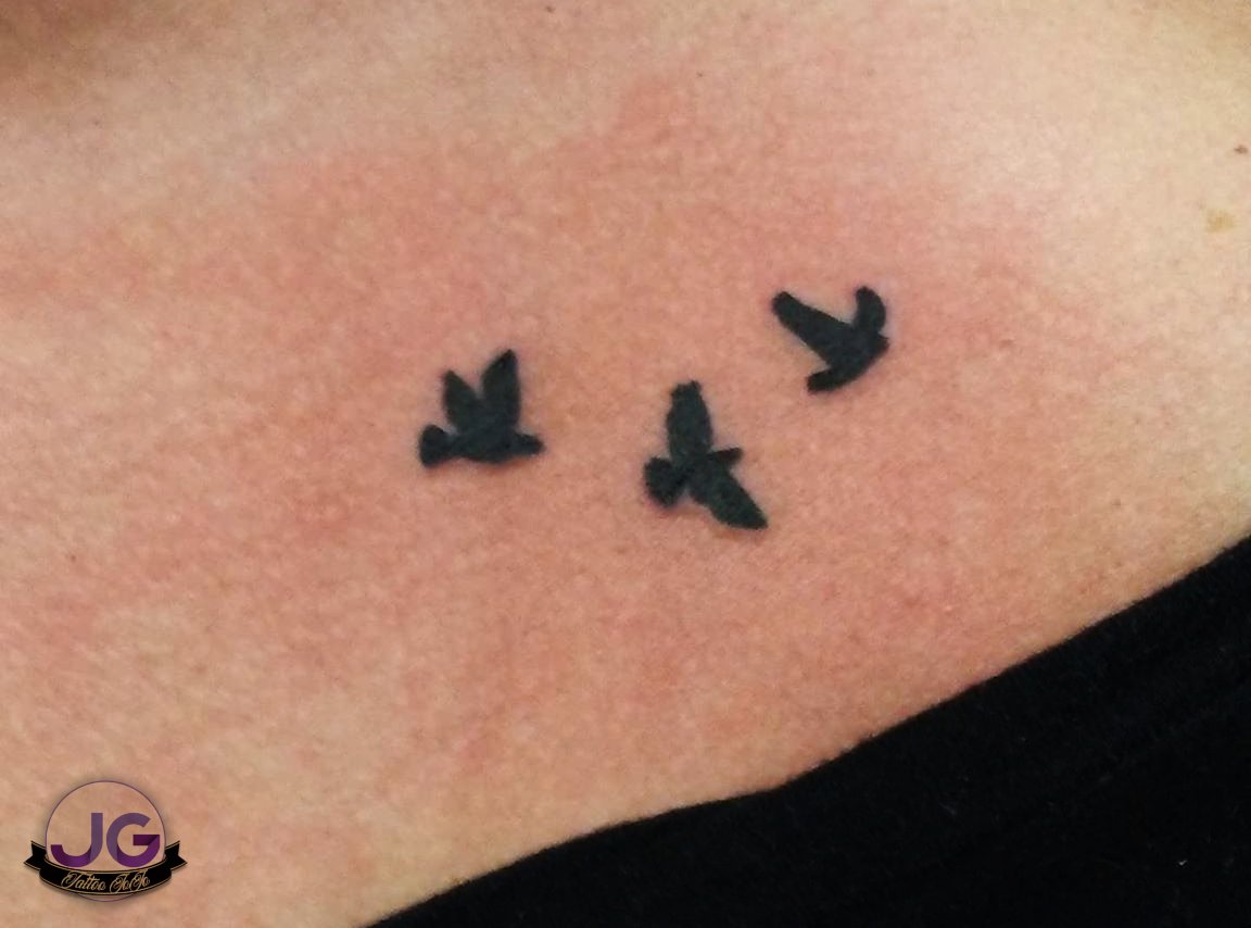 3 bird silhouettes.

#tattoojojo #jojo #joannagutierrez #tat2jojo #tat2_jojo #asgink #asginktattoos #asginkcrew #asginkart #birdtattoos #silhouettetattoos #birdsilhouettetattoos #smalltattoos #shouldertattoos #collarbonetattoos #valparaiso #dynamicink #electrumsupplies #electrum