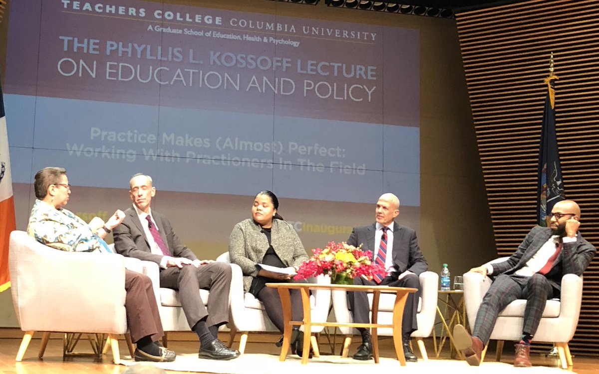 PCfellowsTC's tweet image. Practice Makes (Almost) Perfect: Working With Practitioners in the Field #TCInauguration #Collaboration as Equal Partners #TeachersCollege