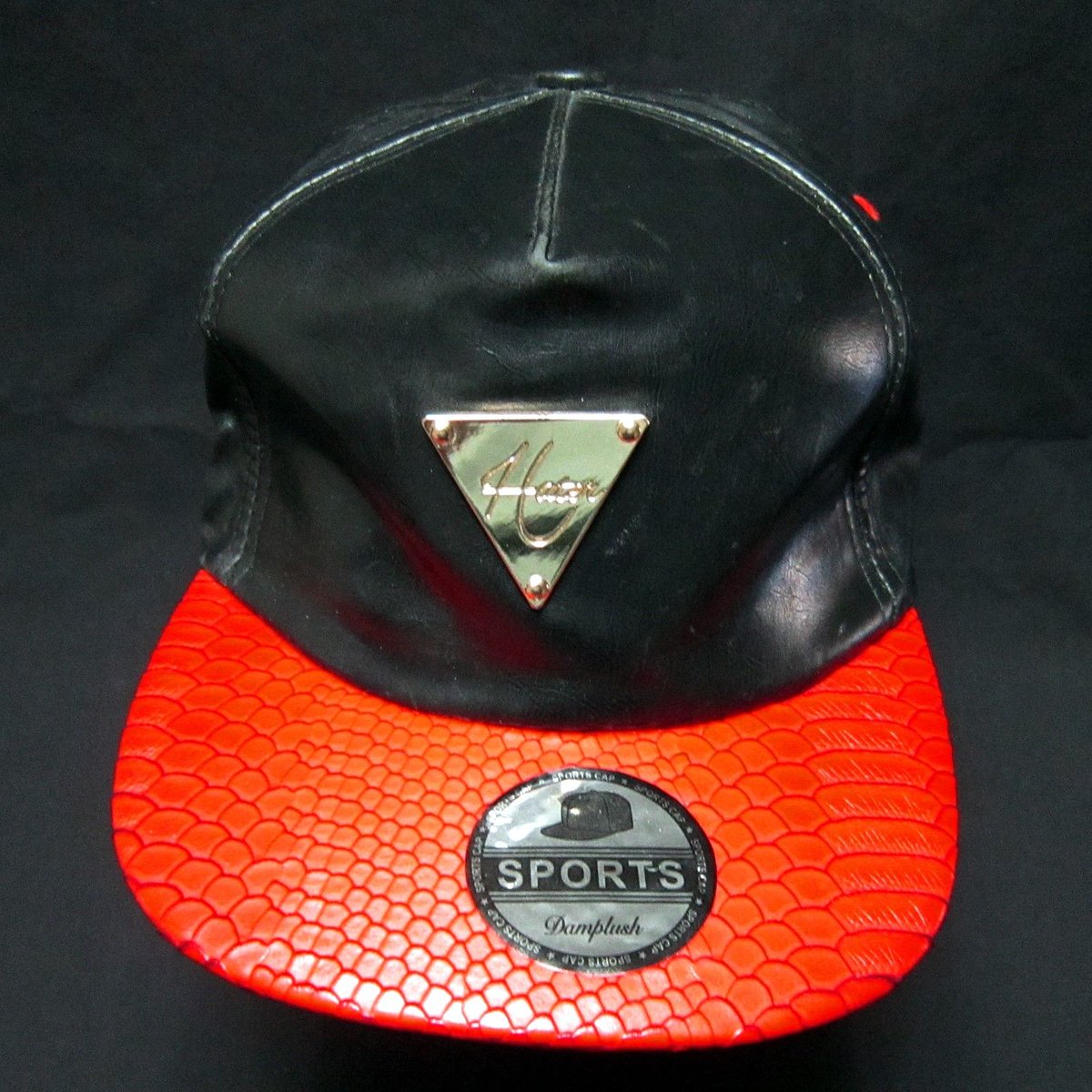 hater black leather snapback