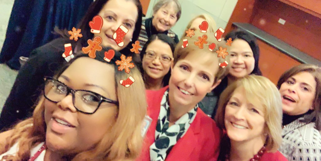 Winter ❄️ Holiday Celebration @ MDACC. <a href="/JME_Estrella/">Joylyn Mae Estrella, RN</a> <a href="/CarolPorterDNP/">Carol Porter DNP, RN, FAAN</a> <a href="/gbb15RN/">Ginny Bowman, DNP, APRN, NEA-BC</a>
