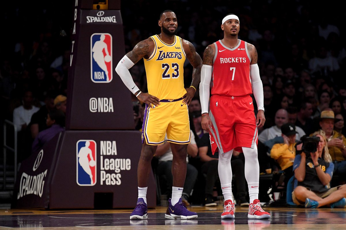 BleacherReport's tweet photo. LeBron James interested in Melo joining the Lakers, per @TheAthletic https://t.co/Av5O62Ki9o