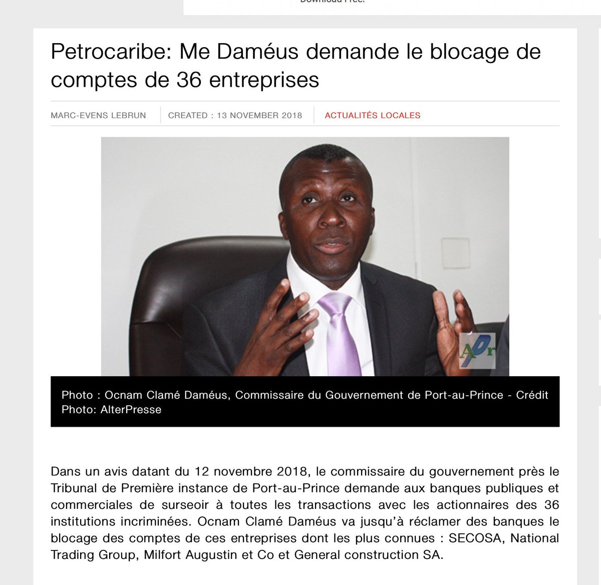 reseaucitadelle's tweet photo. Depi #LeReCit fini piblye lis konpayi ki te resevwa kòb #Petrocaribe; 
depi Pakè Pòtoprens fin pran desizyon ale nan direksyon #Kotekobpetrocaribea ye tout bon, epi bloke kont 36 konpayi boujwazi; 
tout #Petrochallenger tounen #Petrobèbè 
#AlaPay!!
@laloidemabouche @Gaelleactrice https://t.co/vQR5R0eluX
