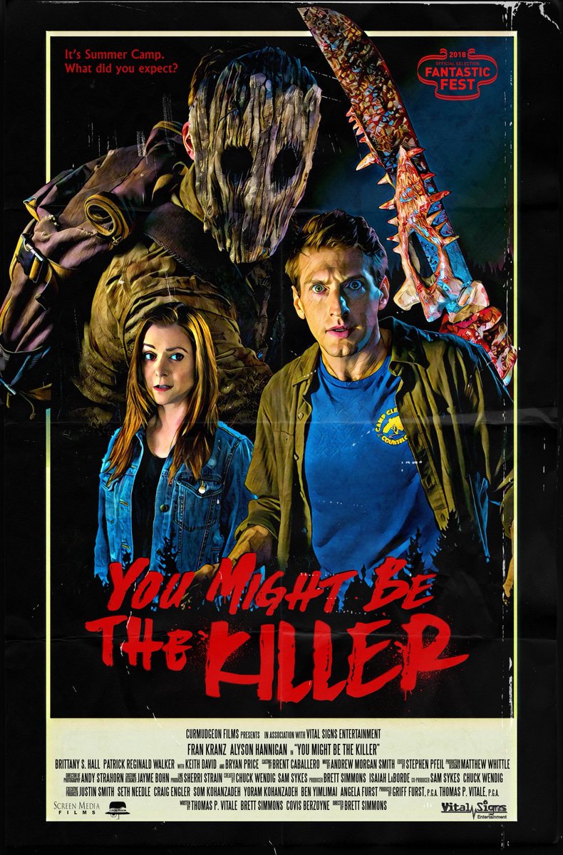 Reminder that #YouMightBeTheKiller is on Shudder today. Check this one out. Friday the 13th fans should dig this meta camp slasher
