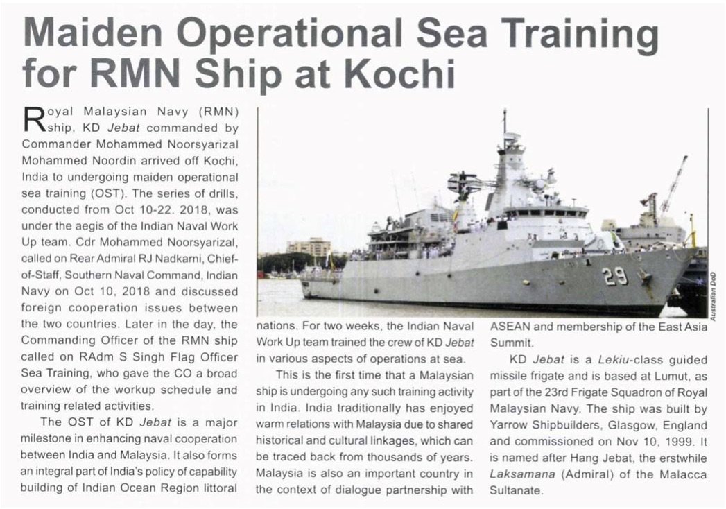 tldm_rasmi's tweet photo. #InTheNews
Artikel mengenai aktiviti TLDM dan #LIMA19 di dalam majalah Asia Defence Journal edisi November 2018.
#OSTEX
#BersamaLima19
#Keselamatan
#Kesiapsiagaan
#DiplomasiPertahanan https://t.co/4R3cOlzYOf