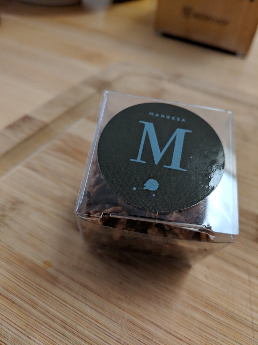 Just getting around to enjoying my granola care package from our dinner at  <a href="/ManresaCA/">Manresa</a> couple of weeks ago ... Best granola I've ever had. #granolacrack