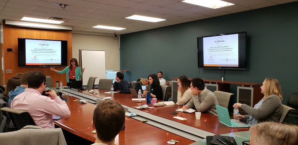 We were honored to welcome <a href="/ckcarruthers/">Celeste Carruthers</a> today to present joint work with <a href="/CJ_Heinrich/">Carolyn Heinrich</a> &amp; <a href="/KalenaCortes/">Kalena Cortes</a> on college mentoring effects. Thank you Dr. Carruthers! <a href="/KatharineStrunk/">Katharine Strunk</a> @joshcowenMSU @scottimberman <a href="/EPICedpolicy/">EPIC</a> <a href="/MSUCollegeofEd/">College of Education</a> <a href="/MSUEdPolicy/">MSU Education Policy Doctoral Program</a>