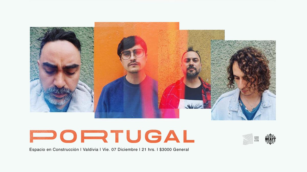 Este viernes 7 en #Valdivia no se pierdan a <a href="/portugalsuena/">Portugal</a> en Espacio en Construcción! 21:00 hrs. facebook.com/events/2318646…