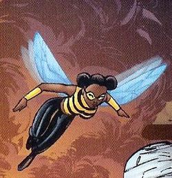 Karen Beecher aka BumblebeeAbilities: Extremely intelligent. Built a suit that allows her to shrink in size, emit electrical "bee stings", fly, sonic disruption, disintegrate objects and grants her super human strength and durability