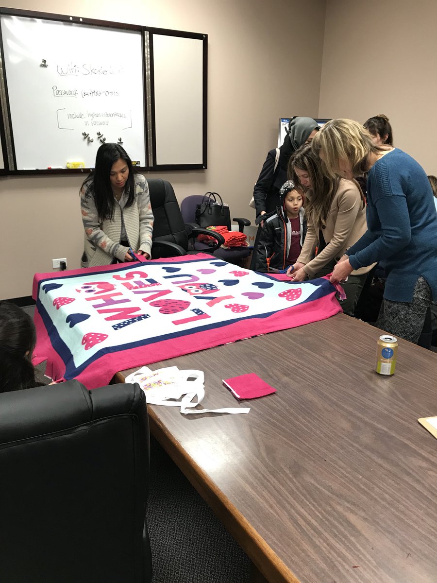 NilesDems's tweet photo. Thank you to all who came to our second annual blanket making event!  Lots of people and animals are going to be happy this winter! https://t.co/4HC6RKAT41