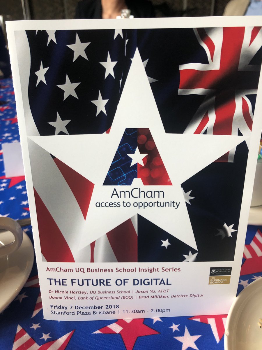 Loving hearing from the fabulous Alicia @AmCham_QLD event on the Future of Digital with the equally fabulous <a href="/dmvinci/">Donna-Maree Vinci</a> <a href="/BOQ/">BOQ</a> 🙌🏻