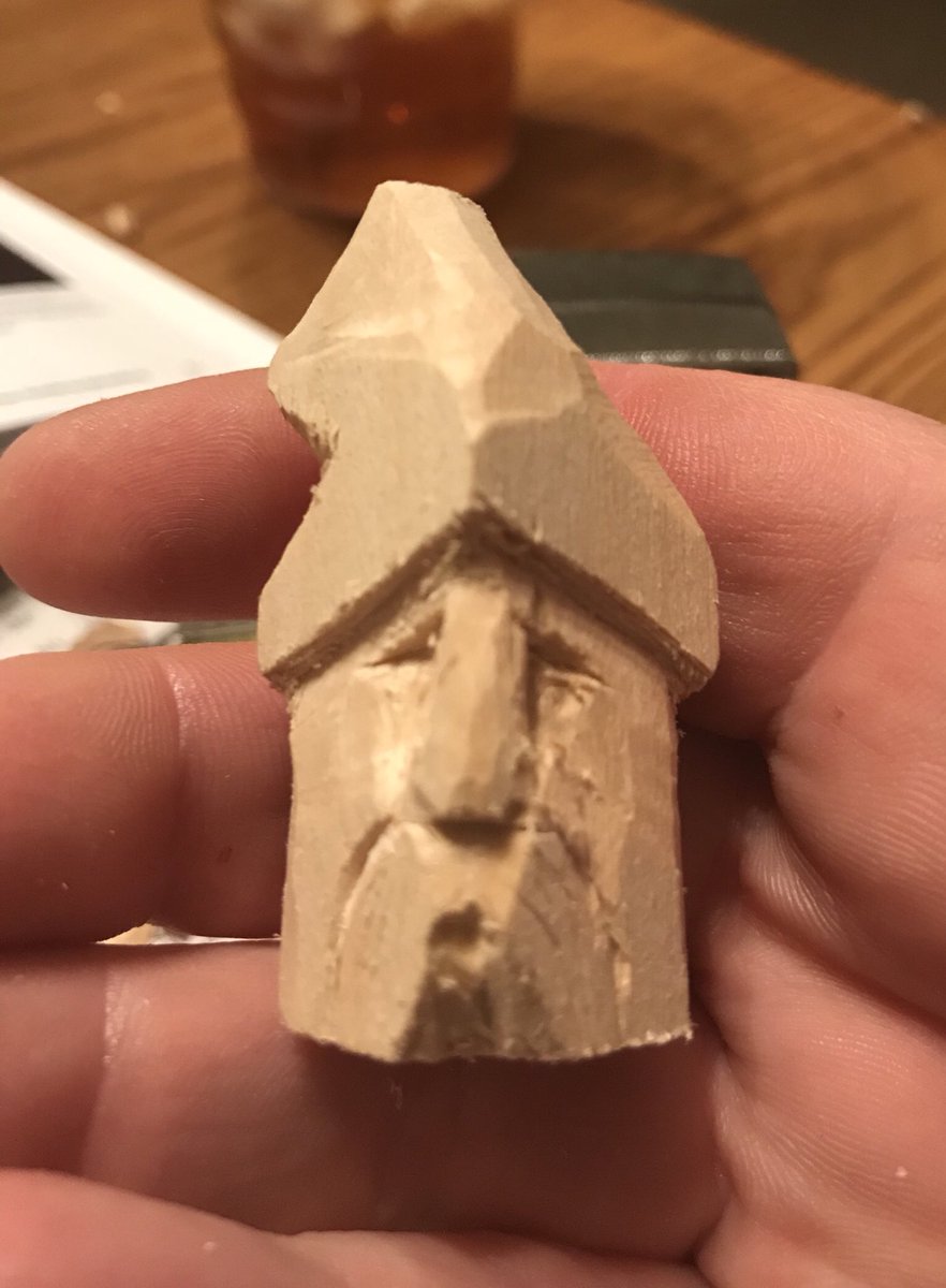 mrcarey's tweet image. Learning to whittle. #secondattempt #oldmanhobby #stubbywizard