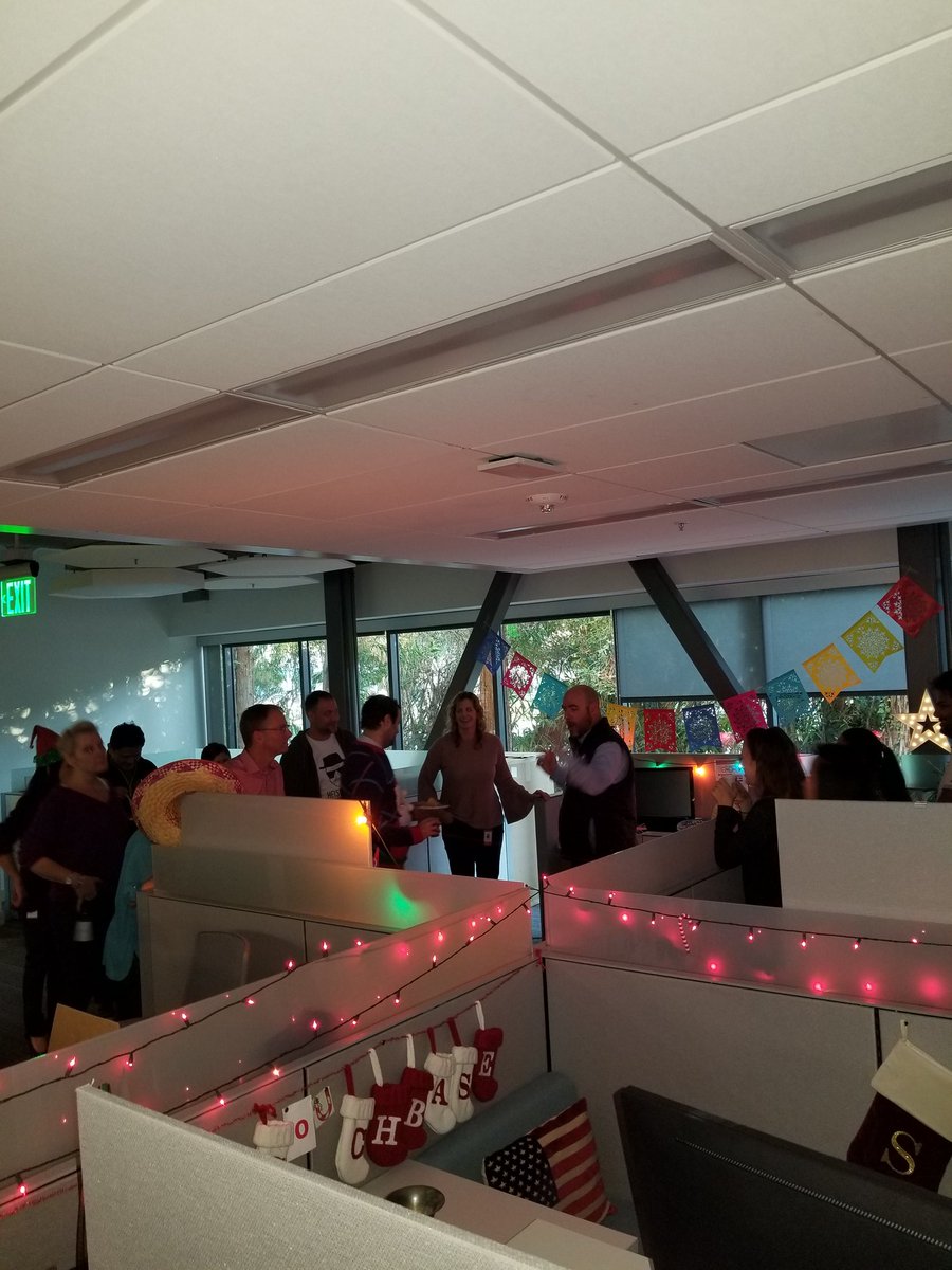 Deck the Walls &amp; Holiday Cube crawl fun during the holiday season at Couchbase! #goodtimes #goodfood #gooddrinks #couchbaselife