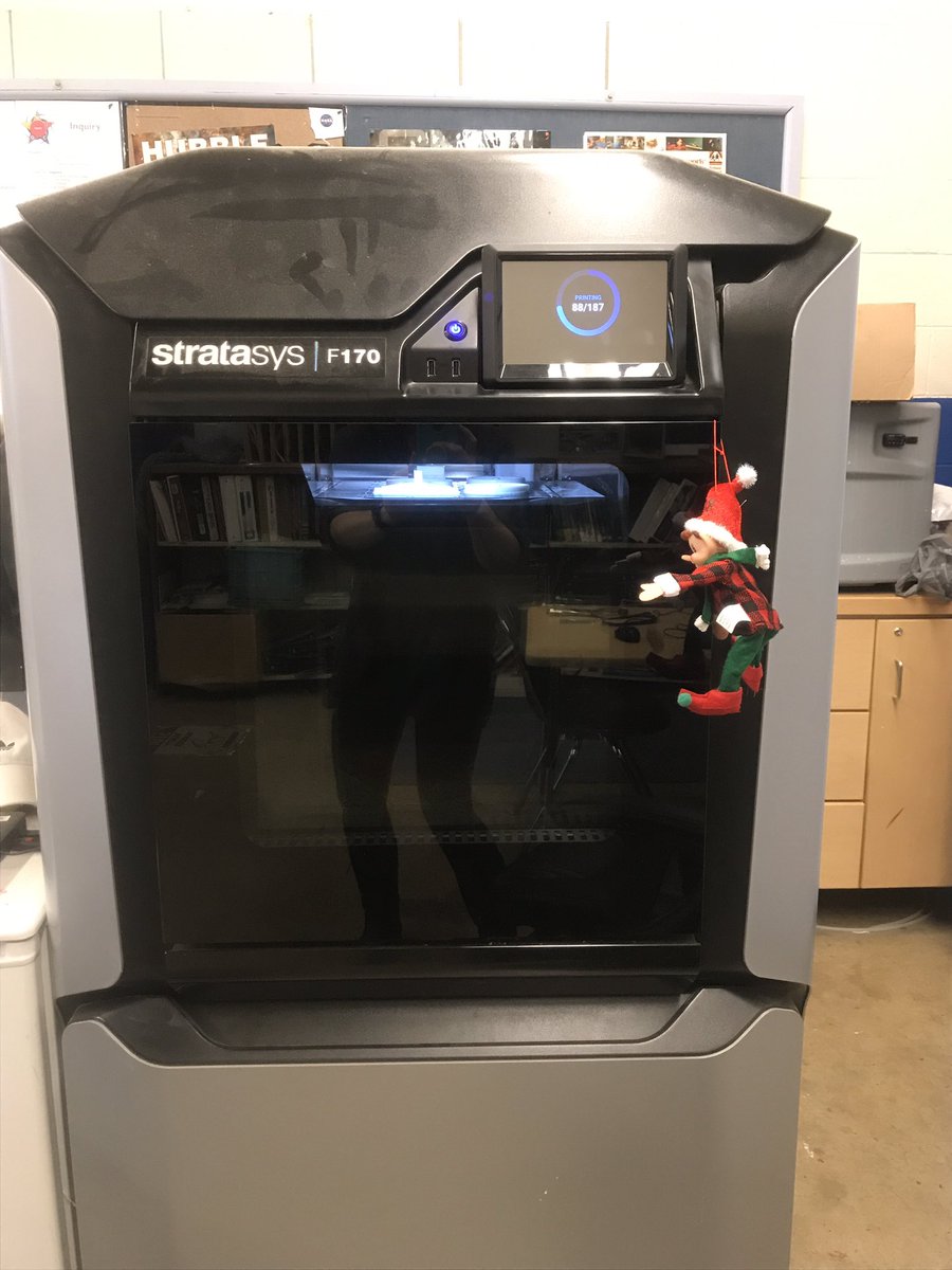 WilliamsportHS's tweet photo. Fitz the Elf 3-D printed a chariot in Mr. Hoop’s class to go on a Sphero ride today around the library! #sphero @wcpsmd #WCPSThinksComputationally https://t.co/DBIzeZp83n
