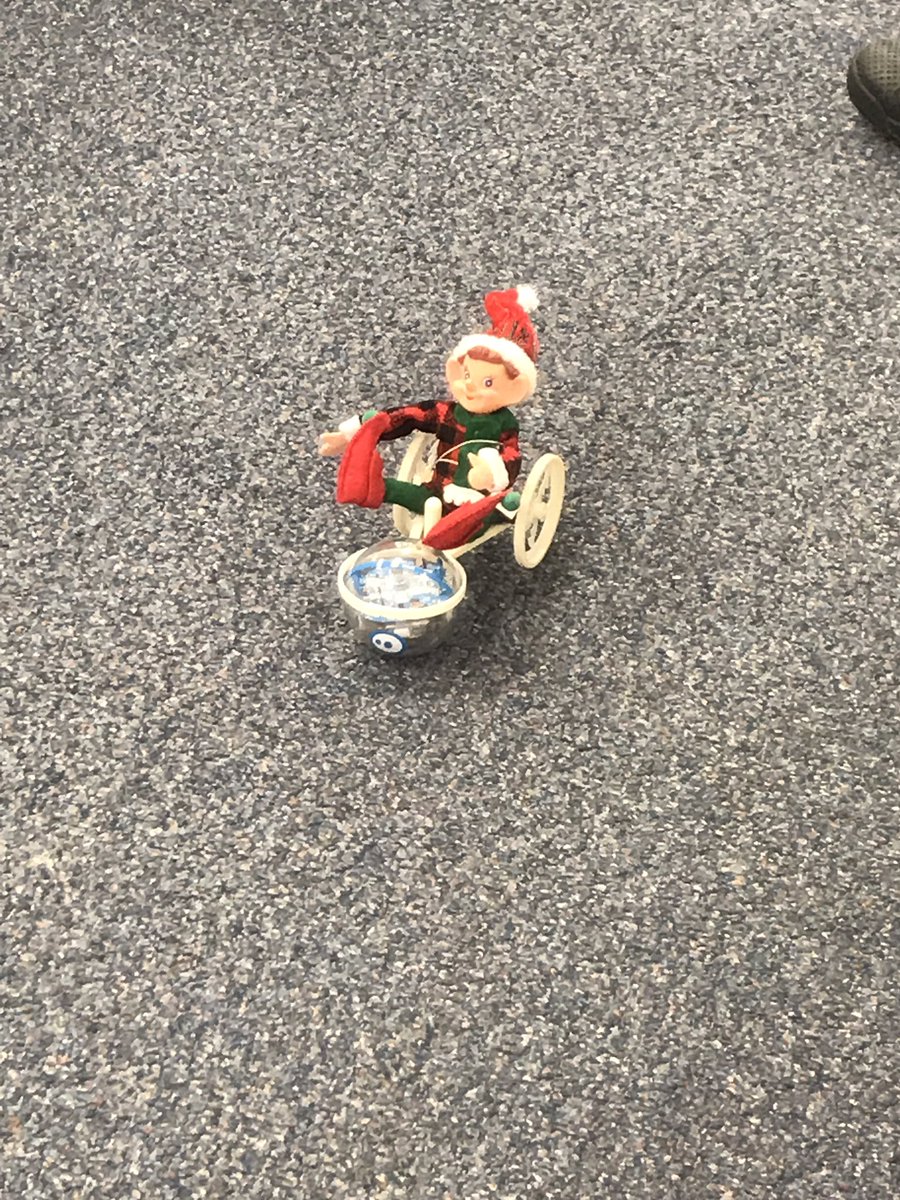WilliamsportHS's tweet photo. Fitz the Elf 3-D printed a chariot in Mr. Hoop’s class to go on a Sphero ride today around the library! #sphero @wcpsmd #WCPSThinksComputationally https://t.co/DBIzeZp83n