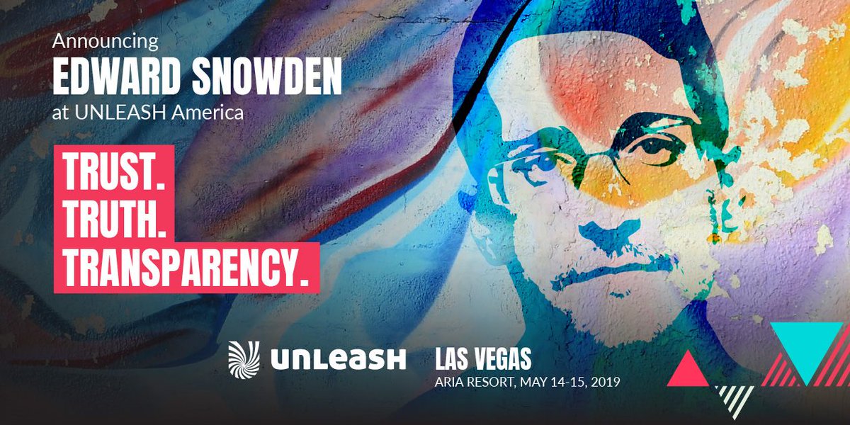 Edward <a href="/Snowden/">Edward Snowden</a> is coming to UNLEASH America to set #trust, #privacy and #transparency right in the heart of the #futureofwork. Here's how you can ask him a question directly: buff.ly/2Rtc78i #UNLEASH19 #UYP