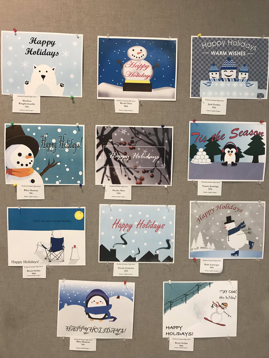 I have some amazing designers this semester! #holidaycards #rshsgraphics <a href="/RSHSPrincipal/">Dr. Emily McCown</a>