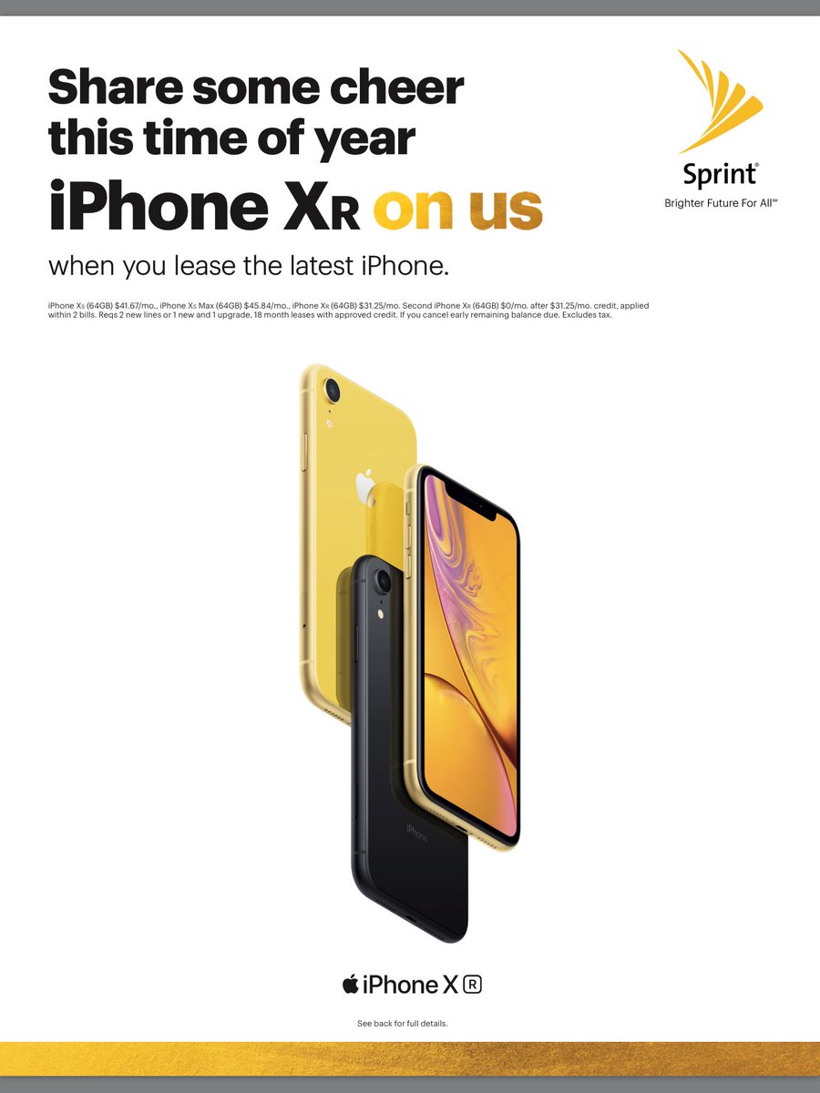 SOceanside1's tweet photo. It's a great day at #Sprint! This holiday season make the switch and get an #iPhone XR on us! Existing customers ALSO qualify with a new line of service or eligible device trade in! #ExpertsChoice #Oceanside #SanDiego @DannyIsho @KristianAllos https://t.co/rgySx9mIZF